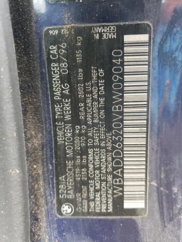 WBADD6320VBW09040 - 1997 BMW 528 I AUTO BLUE photo 12