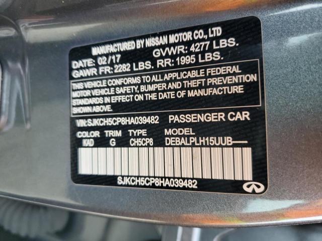 SJKCH5CP8HA039482 - 2017 INFINITI QX30 BASE فحمي صورة 12