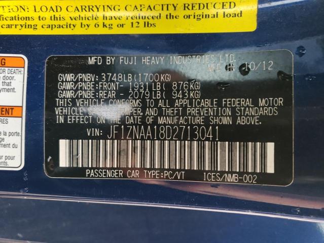 JF1ZNAA18D2713041 - 2013 TOYOTA SCION FR-S BLUE photo 12