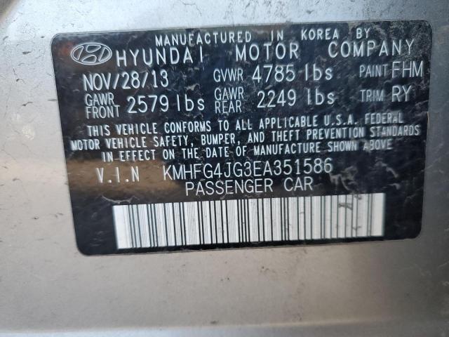 KMHFG4JG3EA****** - 2014 HYUNDAI AZERA SILVER photo 13