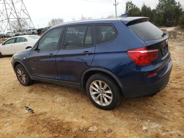 5UXWX9C58D0A24152 - 2013 BMW X3 XDRIVE2 BLUE photo 2