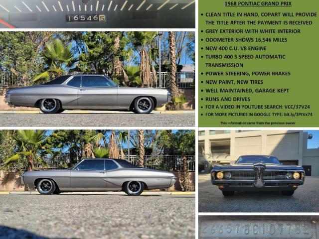 266578C107782 - 1968 PONTIAC GRAND PRIX GRAY photo 10