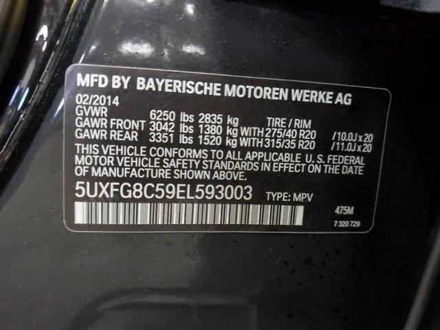 5UXFG8C59EL593003 - 2014 BMW X6 XDRIVE5 BLACK photo 13