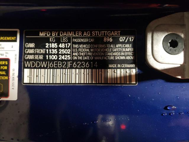 WDDWJ6EB2JF623614 - 2018 MERCEDES-BENZ C 43 4MATI BLUE photo 12