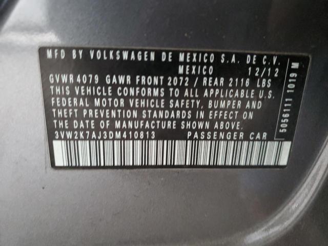 3VW2K7AJ3DM410813 - 2013 VOLKSWAGEN JETTA BASE 灰色 照片 12
