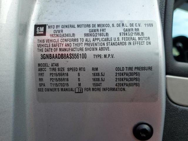 3GNBAADB8AS556100 - 2010 CHEVROLET HHR LS SILVER photo 12