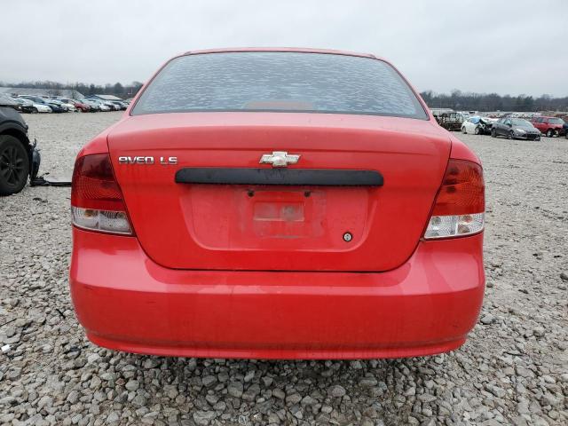 KL1TD56696B666174 - 2006 CHEVROLET AVEO RED photo 6