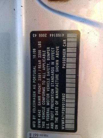 WVWFA71F39V013862 - 2009 VOLKSWAGEN EOS LUX 银色 照片 12