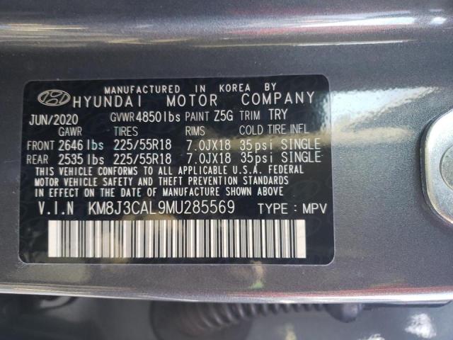 KM8J3CAL9MU285569 - 2021 HYUNDAI TUCSON LIM GRAY photo 14