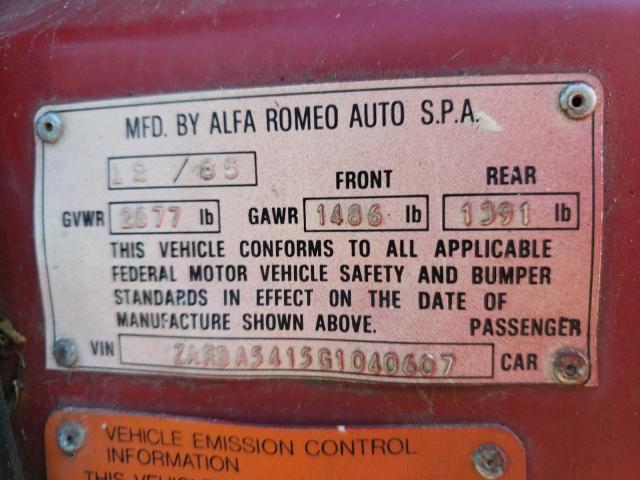 ZARBA5415G1040607 - 1986 ALFA ROMEO VELOCE 200 RED photo 12