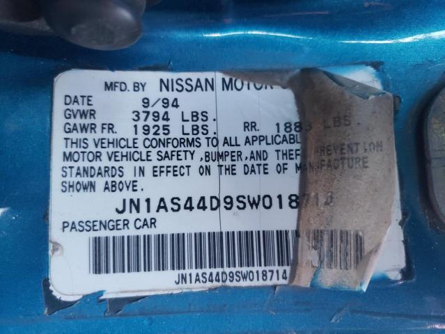 JN1AS44D9SW018714 - 1995 NISSAN 240SX BASE BLUE photo 12