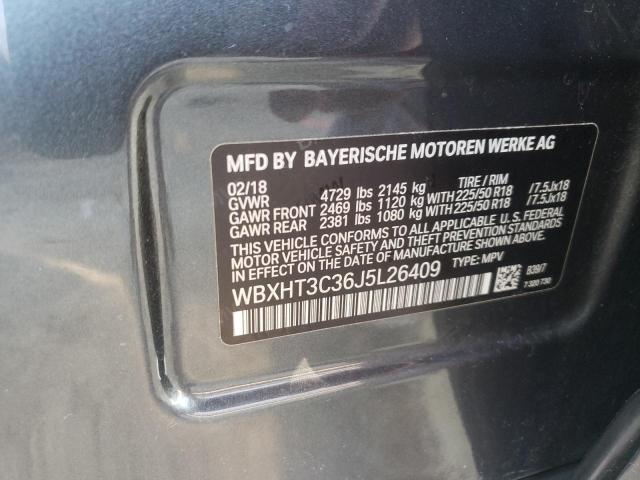 WBXHT3C36J5L26409 - 2018 BMW X1 XDRIVE2 GRAY photo 13