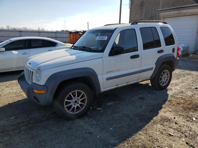 1J4GL48K43W536271 - 2003 JEEP LIBERTY SP WHITE photo 1