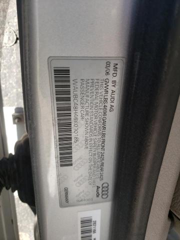 WAUBC48H46K010185 - 2006 AUDI A4 S-LINE GRAY photo 12