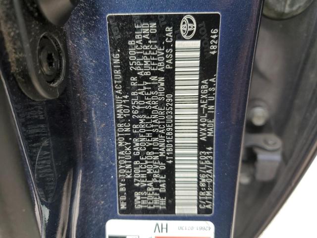 4T1BD1EB9EU035290 - 2014 TOYOTA AVALON HYB BLUE photo 13