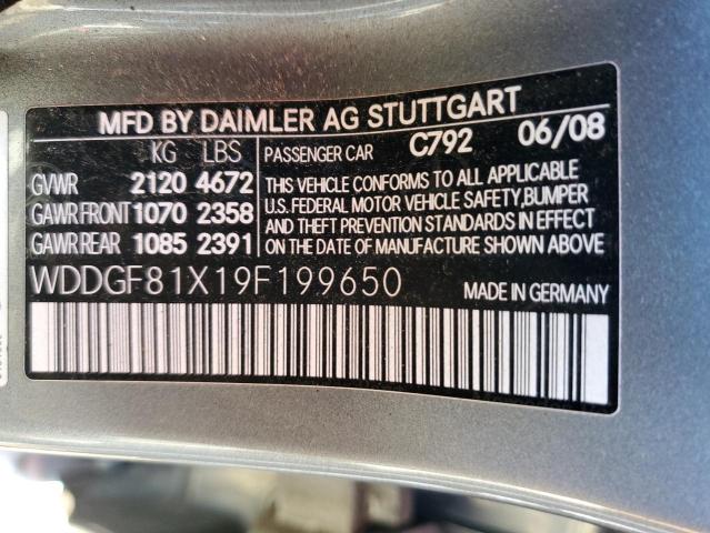 WDDGF81X19F199650 - 2009 MERCEDES-BENZ C 300 4MAT GRAY photo 12