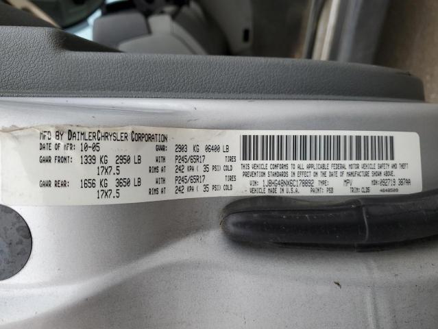 1J8HG48NX6C178892 - 2006 JEEP COMMANDER 银色 照片 13