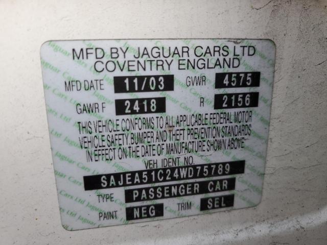 SAJEA51C24WD75789 - 2004 JAGUAR X-TYPE 3.0 WHITE photo 12