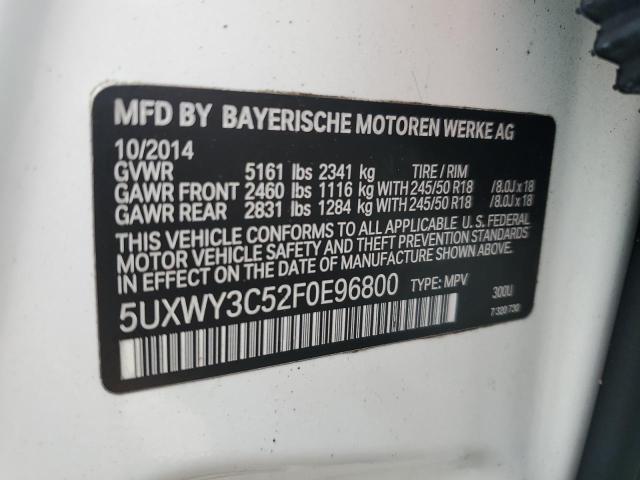 5UXWY3C52F0E96800 - 2015 BMW X3 XDRIVE2 WHITE photo 13