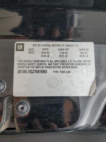 2G1WL15C279419955 - 2007 CHEVROLET MONTE CARL შავი ფოტო 12