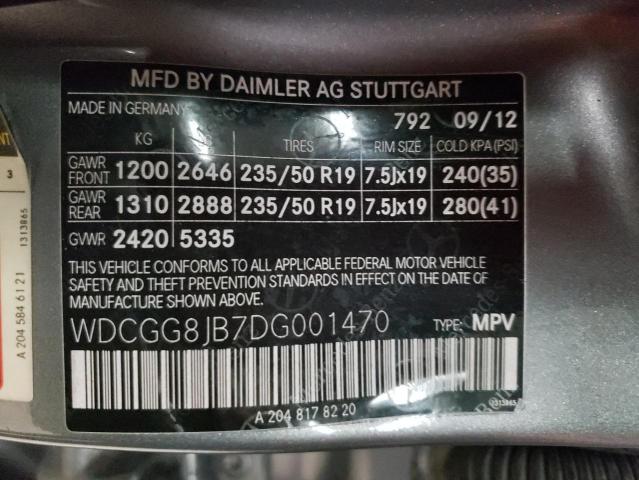 WDCGG8JB7DG001470 - 2013 MERCEDES-BENZ GLK 350 4M SILVER photo 13