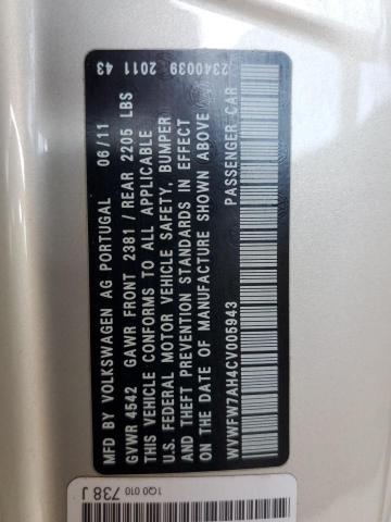 WVWFW7AH4CV005943 - 2012 VOLKSWAGEN EOS LUX Сріблястий фото 12