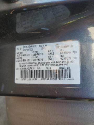 3D7KA28DX4G174156 - 2004 DODGE RAM 2500 S Boz foto 12