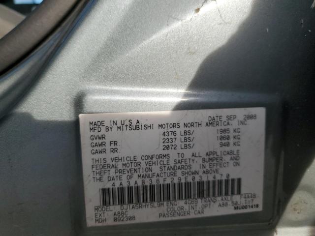 4A3AB36F29E031470 - 2009 MITSUBISHI GALANT GRAY photo 12