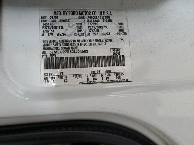 5LMEU27R52LJ04682 - 2002 LINCOLN NAVIGATOR WHITE photo 13