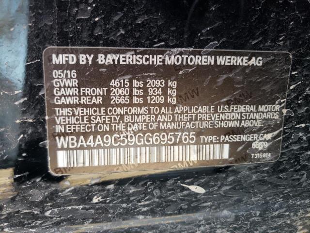 WBA4A9C59GG695765 - 2016 BMW 428 I GRAN BLACK photo 12