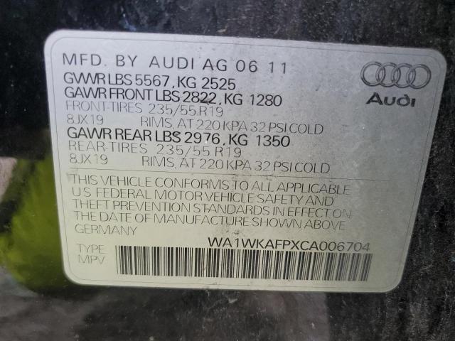 WA1WKAFPXCA006704 - 2012 AUDI Q5 PRESTIG BLACK photo 13