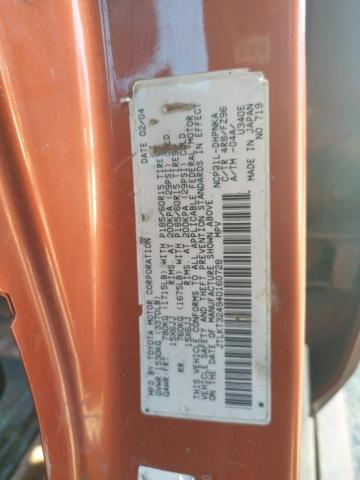 JTLKT324940160728 - 2004 TOYOTA SCION XB Turuncu fotoğraf 12