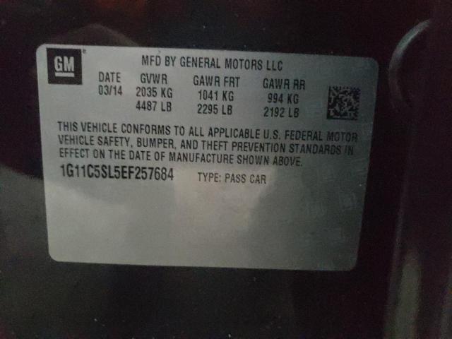 1G11C5SL5EF257684 - 2014 CHEVROLET MALIBU 1LT 黑色 照片 13