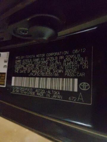 JTKJF5C78D3055186 - 2013 TOYOTA SCION TC შავი ფოტო 12