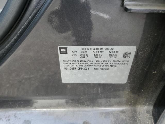 1G11D5SR1DF243930 - 2013 CHEVROLET MALIBU 1LT CHARCOAL photo 12