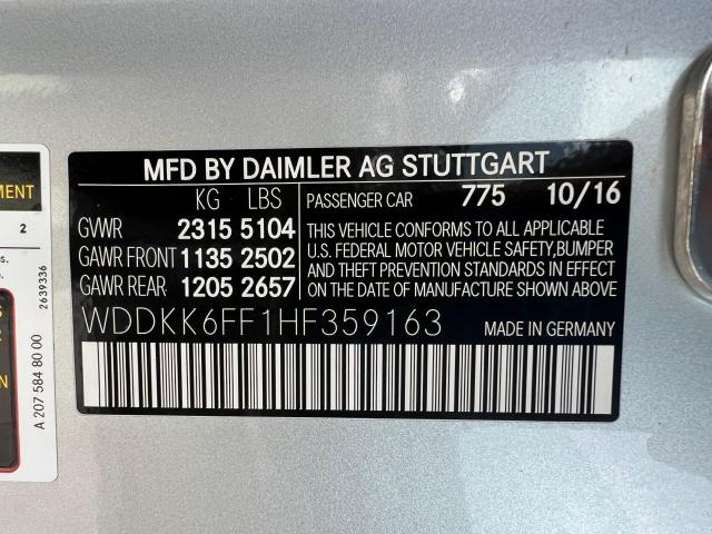 WDDKK6FF1HF****** - 2017 MERCEDES-BENZ E 400 SILVER photo 10