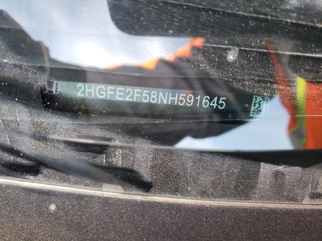 2HGFE2F58NH591645 - 2022 HONDA CIVIC SPOR 银色 照片 12