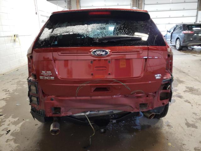 2FMDK4JC2EBA20425 - 2014 FORD EDGE SEL RED photo 6