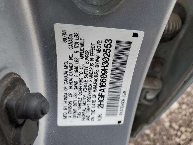 2HGFA16609H302553 - 2009 HONDA CIVIC LX-S Gümüş foto 13