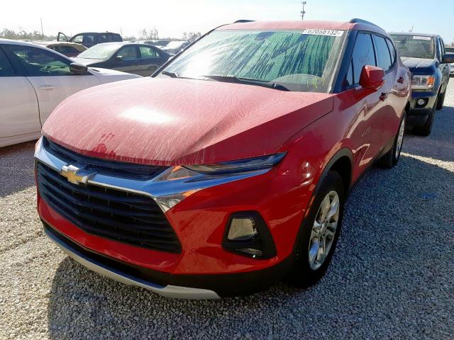 3GNKBBRA0KS702459 - 2019 CHEVROLET BLAZER 1LT RED photo 2