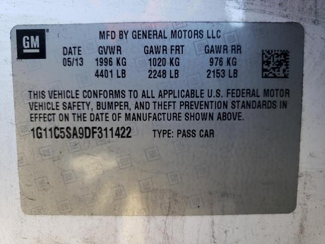 1G11C5SA9DF311422 - 2013 CHEVROLET MALIBU 1LT WHITE photo 12