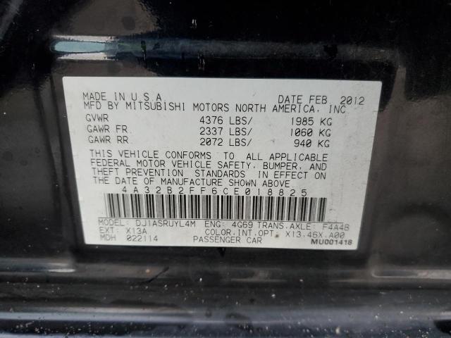 4A32B2FF6CE018825 - 2012 MITSUBISHI GALANT FE BLACK photo 12