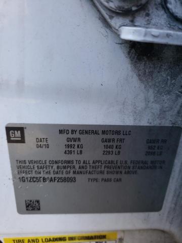 1G1ZC5EB9AF258093 - 2010 CHEVROLET MALIBU 1LT Ақ фото 12