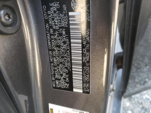 JTDBU4EE6AJ076911 - 2010 TOYOTA COROLLA BA 灰色 照片 12