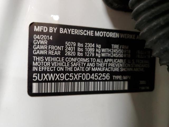 5UXWX9C5XF0D45256 - 2015 BMW X3 XDRIVE2 WHITE photo 12