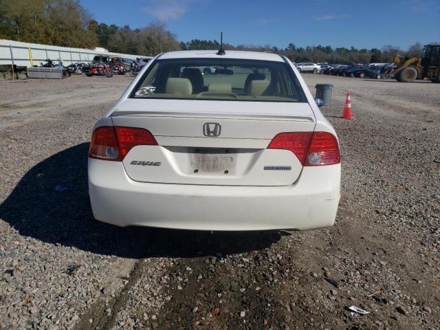 JHMFA36208S013542 - 2008 HONDA CIVIC HYBR WHITE photo 6