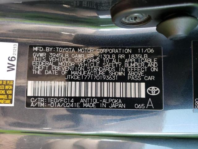 JTKDE177170193631 - 2007 TOYOTA SCION TC 石墨色 照片 12