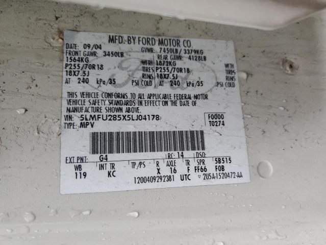 5LMFU285X5LJ04178 - 2005 LINCOLN NAVIGATOR 白色 照片 13