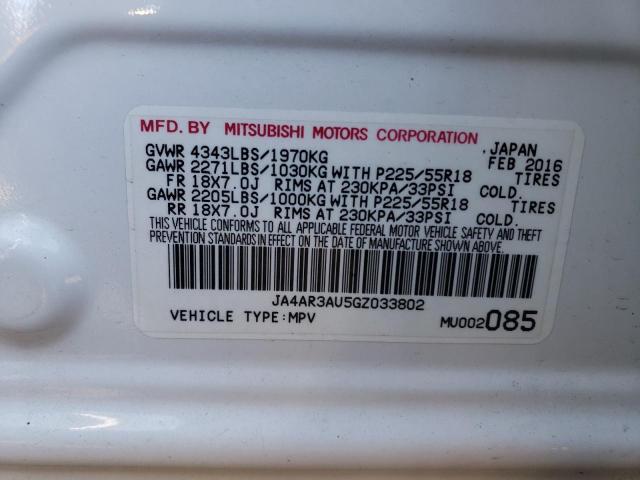 JA4AR3AU5GZ033802 - 2016 MITSUBISHI OUTLANDER 白色 照片 12