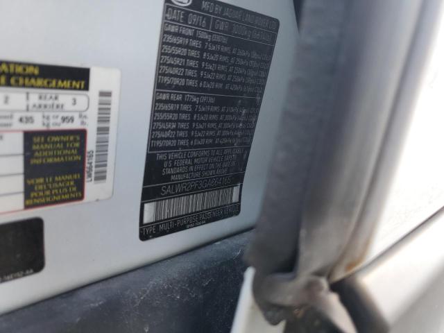 SALWR2PF3GA664165 - 2016 LAND ROVER RANGE ROVE GRAY photo 12